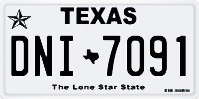 TX license plate DNI7091