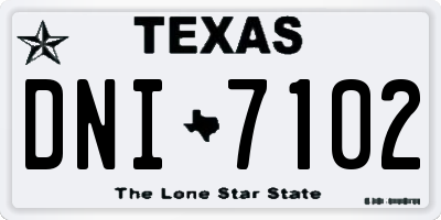 TX license plate DNI7102