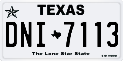 TX license plate DNI7113