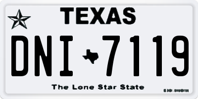 TX license plate DNI7119