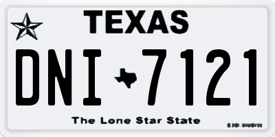 TX license plate DNI7121