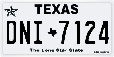 TX license plate DNI7124
