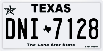 TX license plate DNI7128