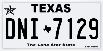 TX license plate DNI7129