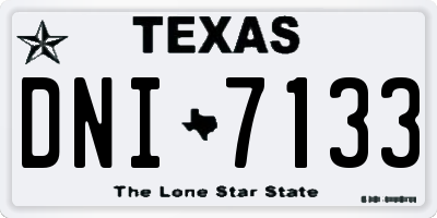 TX license plate DNI7133