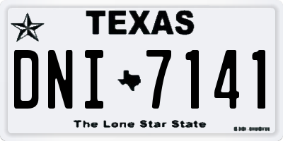 TX license plate DNI7141