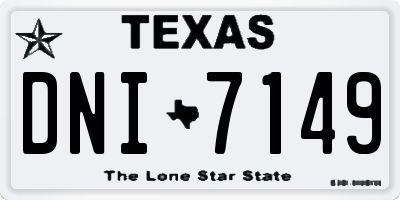 TX license plate DNI7149