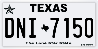TX license plate DNI7150