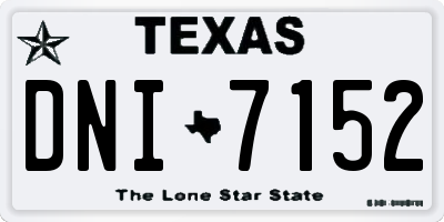 TX license plate DNI7152