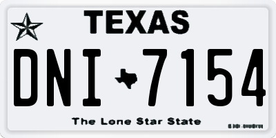 TX license plate DNI7154