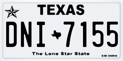 TX license plate DNI7155