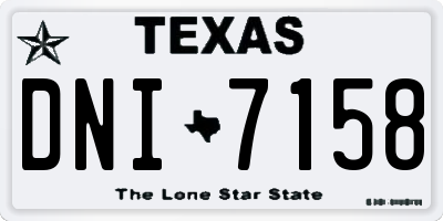 TX license plate DNI7158