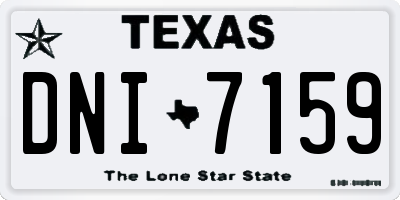TX license plate DNI7159