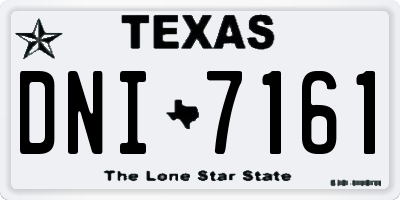 TX license plate DNI7161