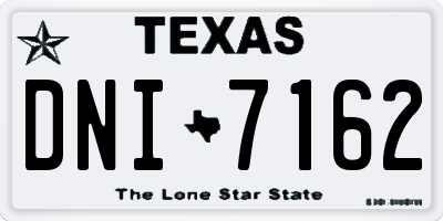 TX license plate DNI7162