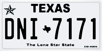 TX license plate DNI7171