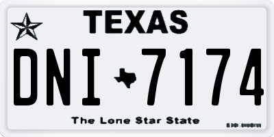 TX license plate DNI7174