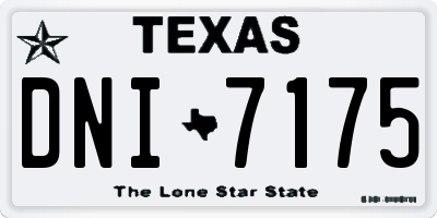 TX license plate DNI7175