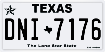 TX license plate DNI7176