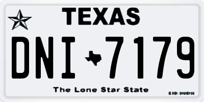 TX license plate DNI7179