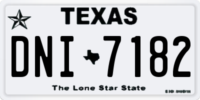 TX license plate DNI7182