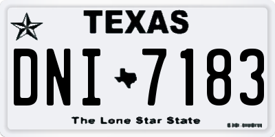 TX license plate DNI7183