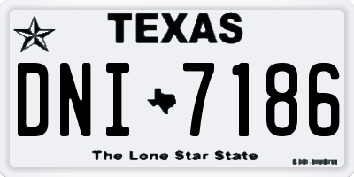 TX license plate DNI7186