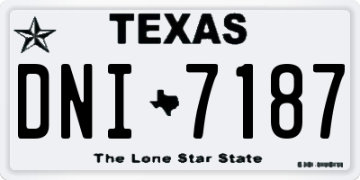 TX license plate DNI7187