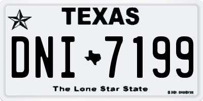 TX license plate DNI7199