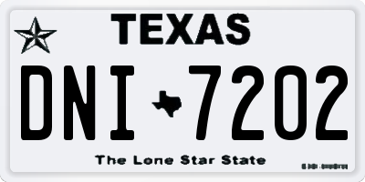 TX license plate DNI7202