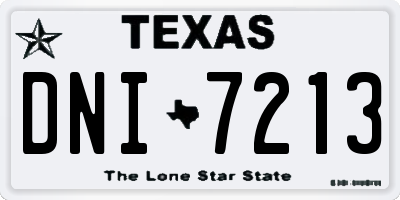 TX license plate DNI7213