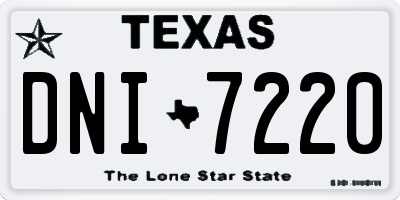 TX license plate DNI7220