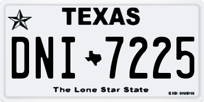 TX license plate DNI7225
