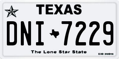 TX license plate DNI7229