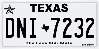 TX license plate DNI7232