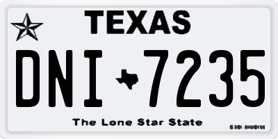 TX license plate DNI7235