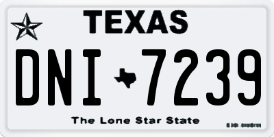 TX license plate DNI7239