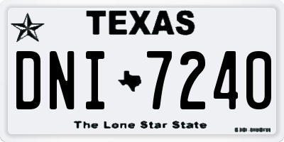 TX license plate DNI7240