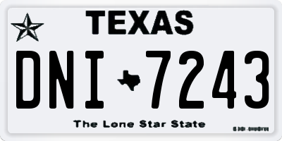 TX license plate DNI7243