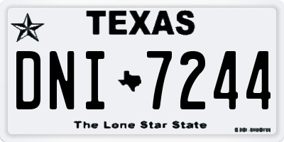 TX license plate DNI7244