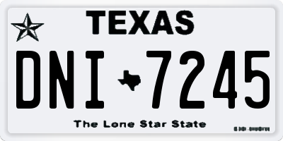 TX license plate DNI7245