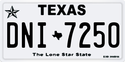 TX license plate DNI7250