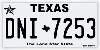 TX license plate DNI7253