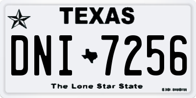 TX license plate DNI7256
