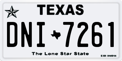 TX license plate DNI7261