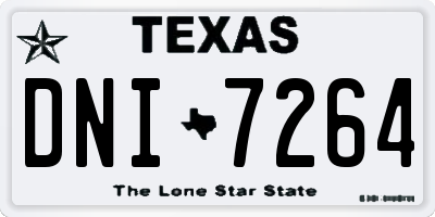 TX license plate DNI7264