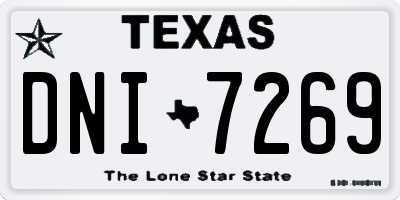 TX license plate DNI7269