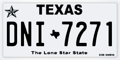 TX license plate DNI7271