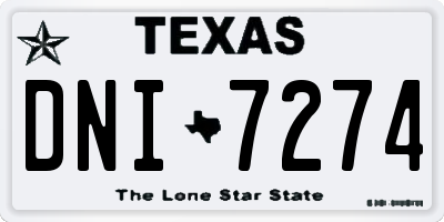 TX license plate DNI7274