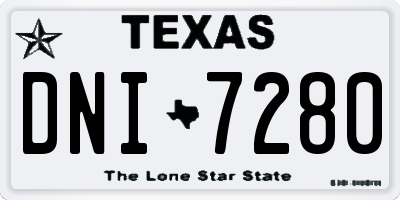 TX license plate DNI7280